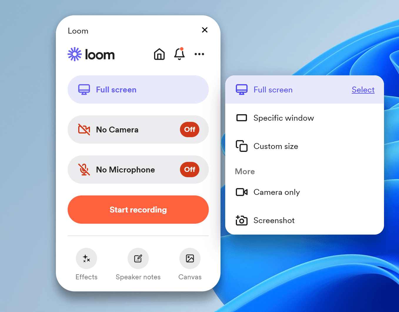 Loom: Screen Recording Windows Display